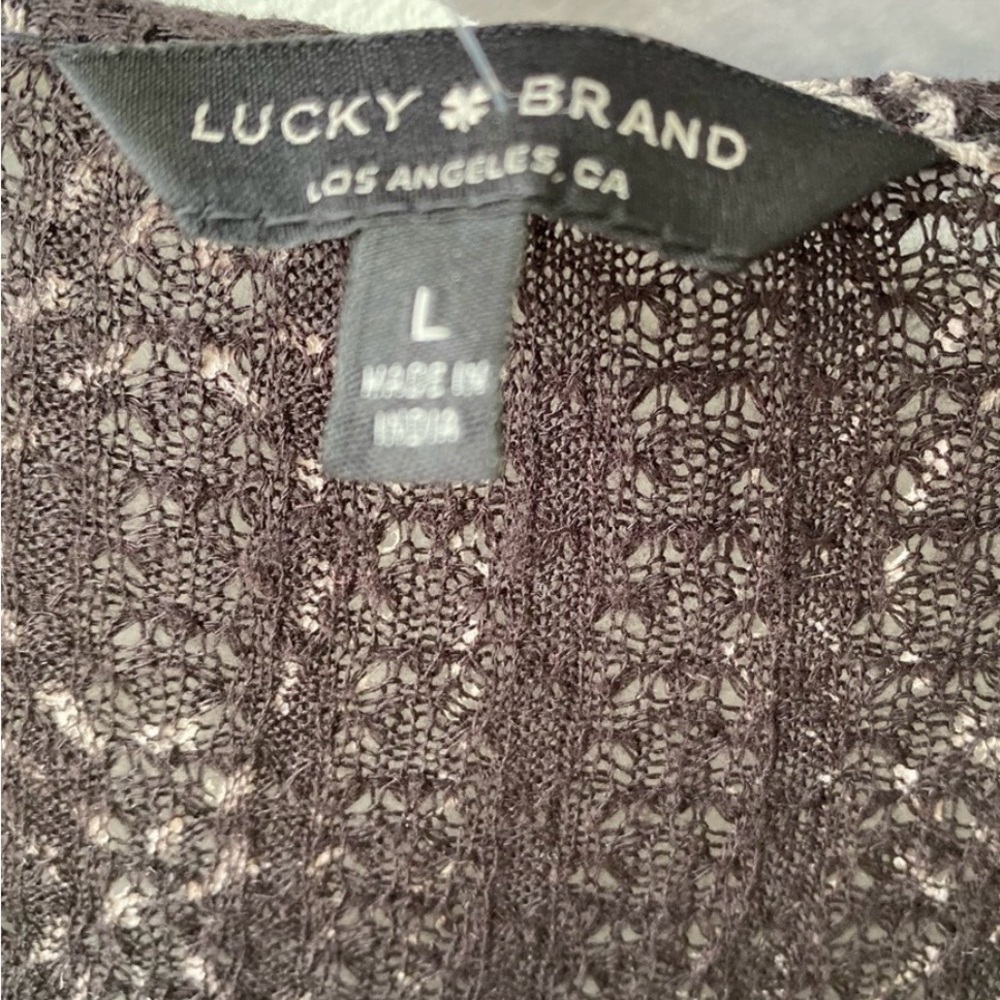 Lucky Brand Boho Knit Tunic Top | Size L - Picture 5 of 5